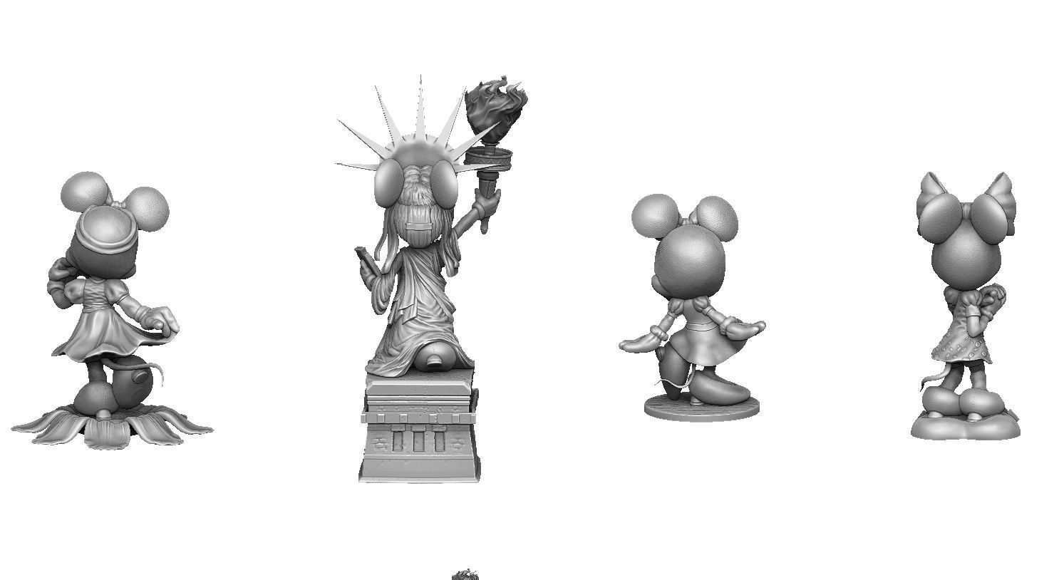 MINNIE MOUSE 4 OPTIONS FOR 3D PRINT 3D print model_5