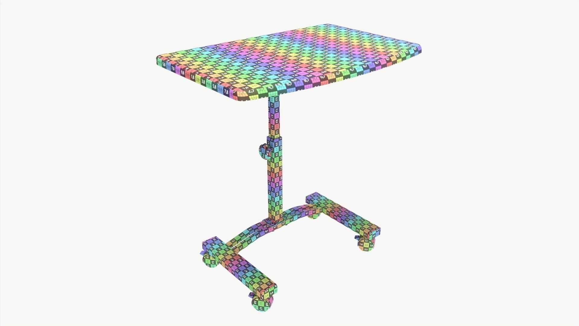 Laptop Cart Desk with Adjustable Height 3D model_7