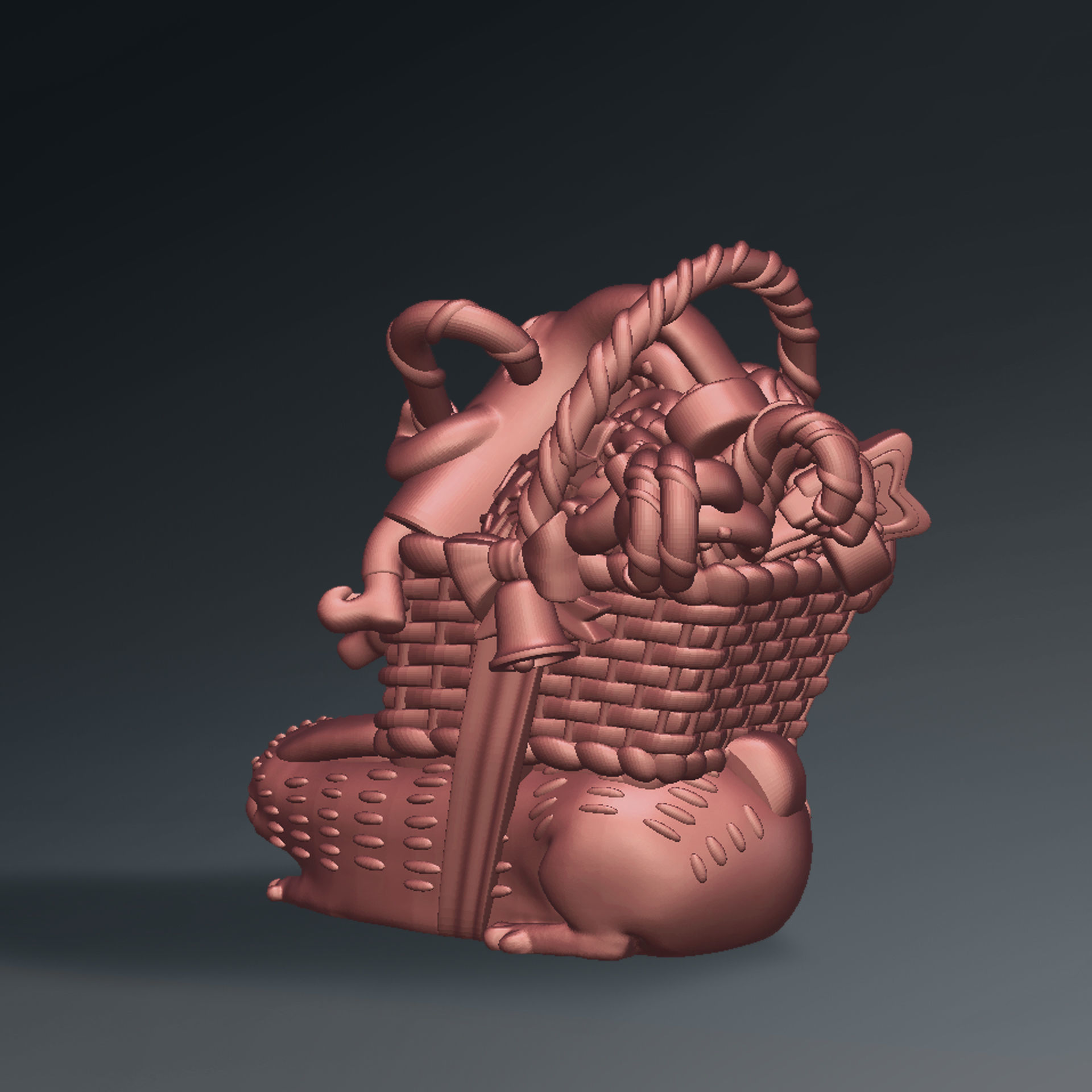 3D printed Funny Christmas elf with bunny and gifts 3D print model_8