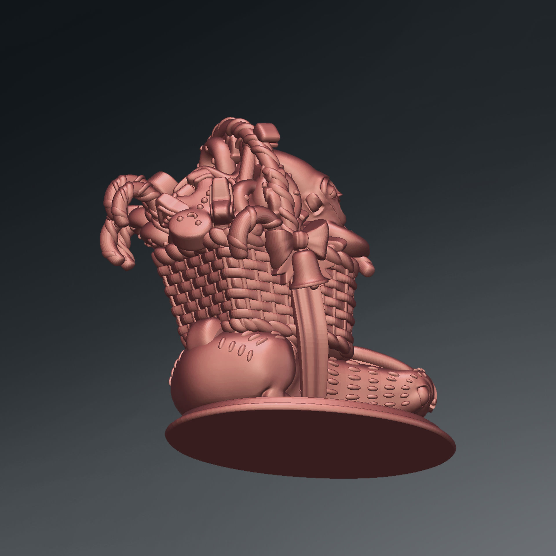 3D printed Funny Christmas elf with bunny and gifts 3D print model_7