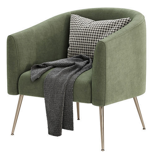 Chynia Upholstered Barrel Chair 3D model 5
