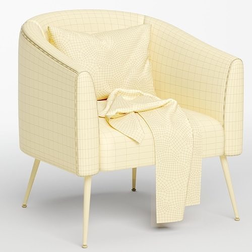 Chynia Upholstered Barrel Chair 3D model 6