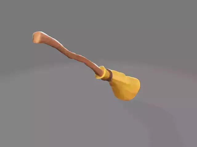 Low-poly Broomstick wooden