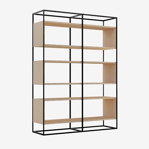 Ordinary bookcase Low-poly 3D model