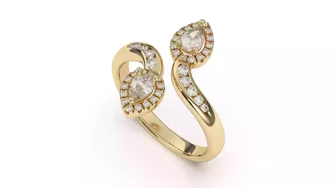 Drops Diamonds Open Ring