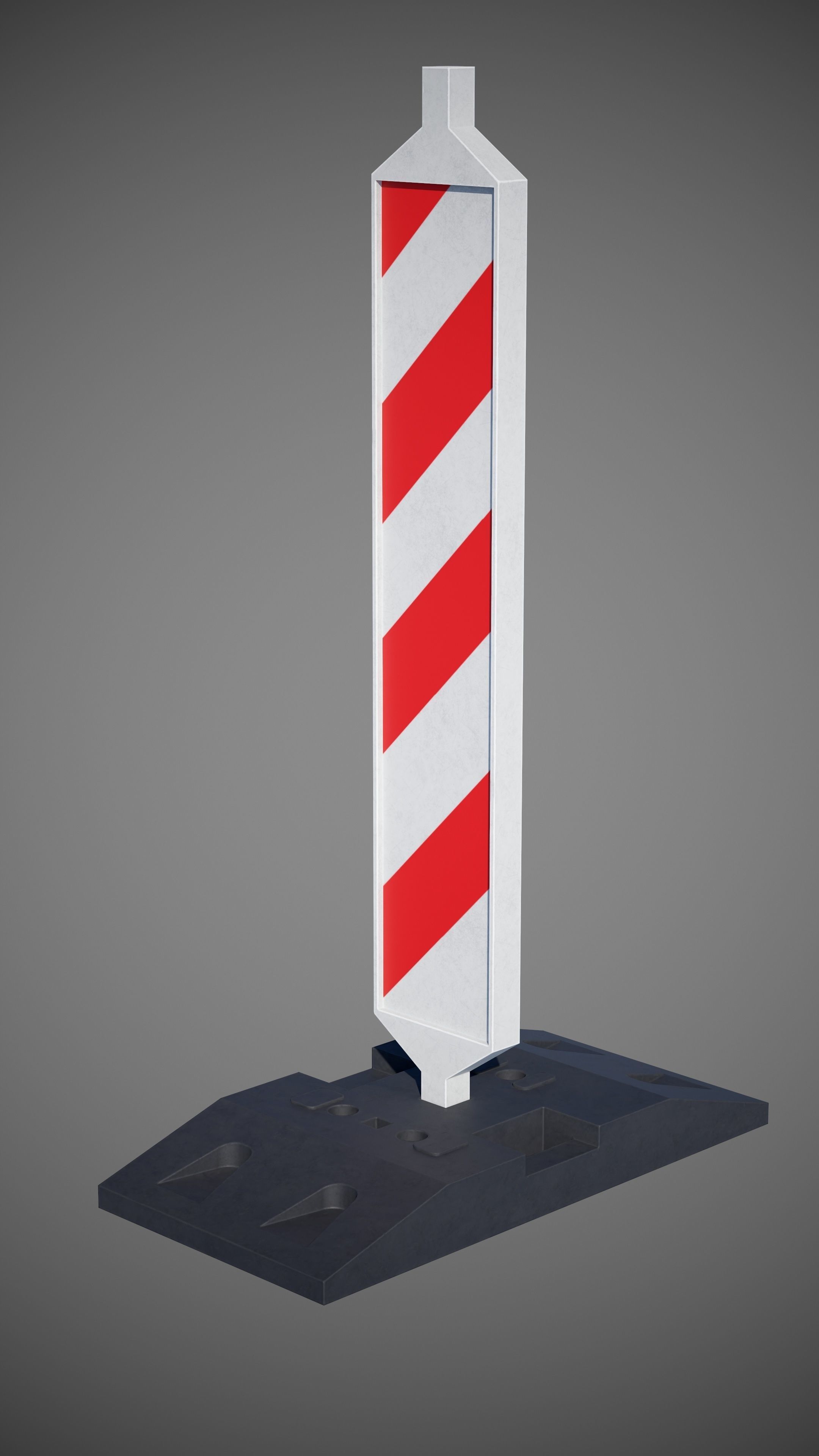 Warning pole Low-poly 3D model_5