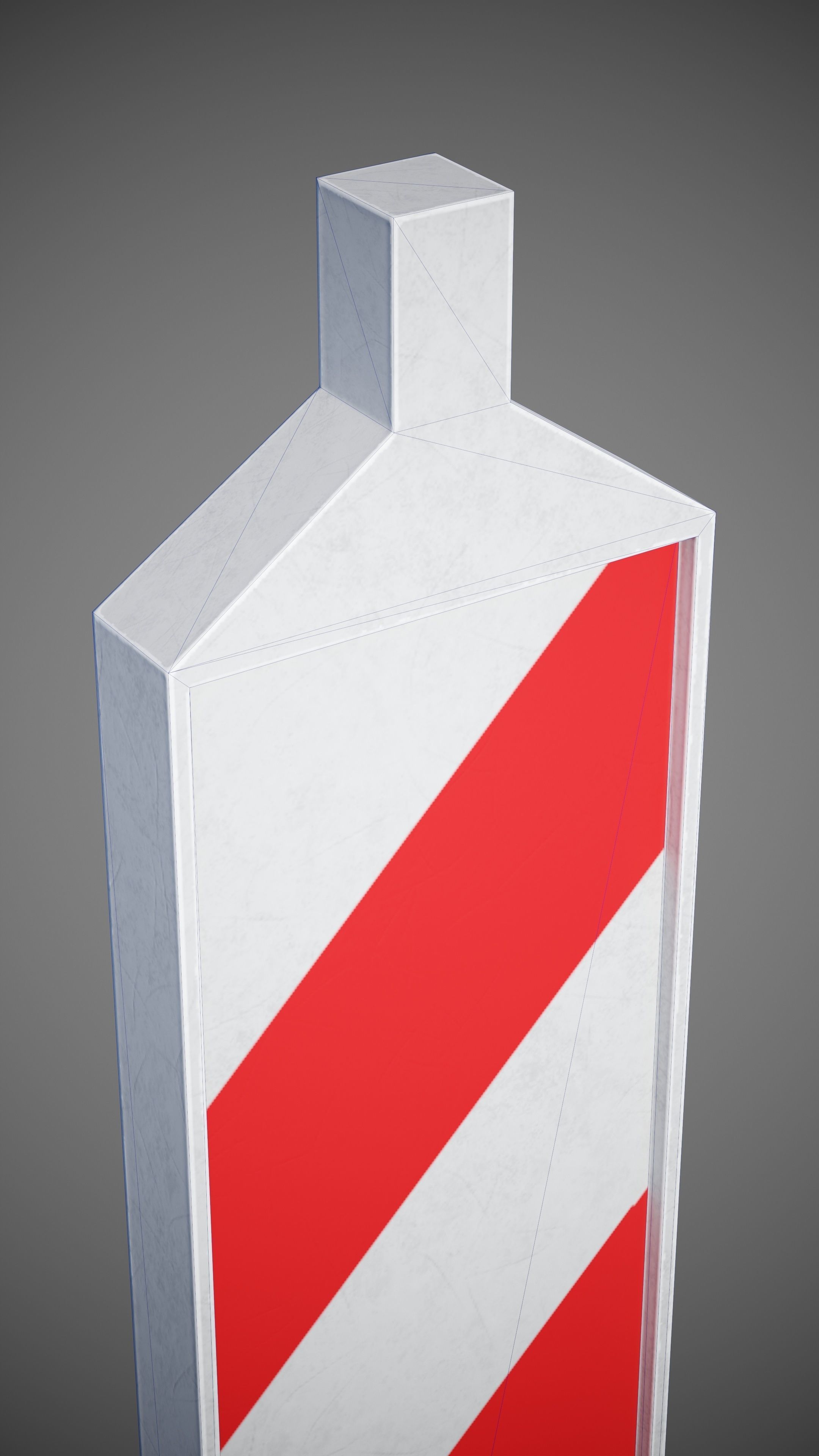 Warning pole Low-poly 3D model_14