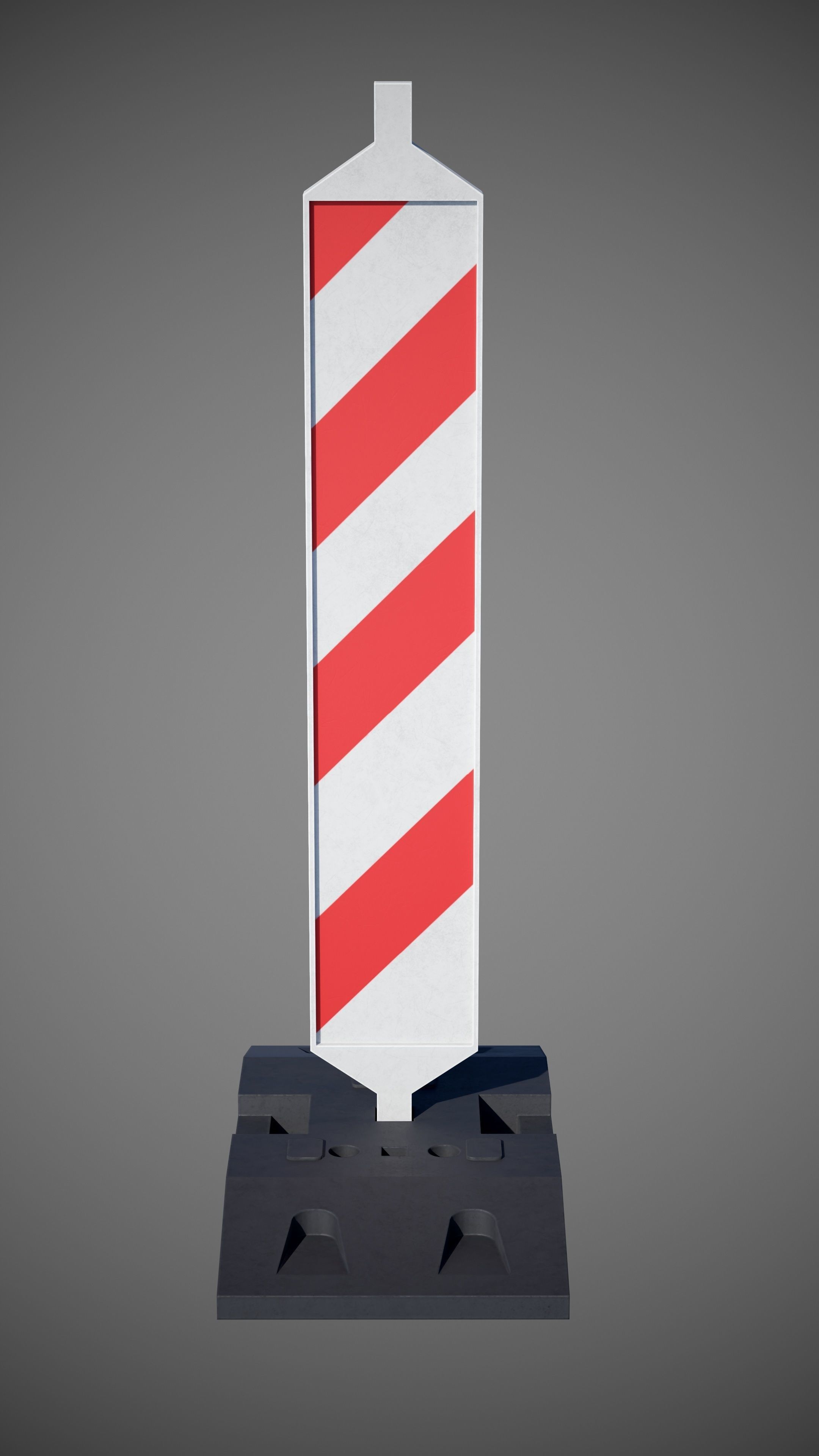 Warning pole Low-poly 3D model_3
