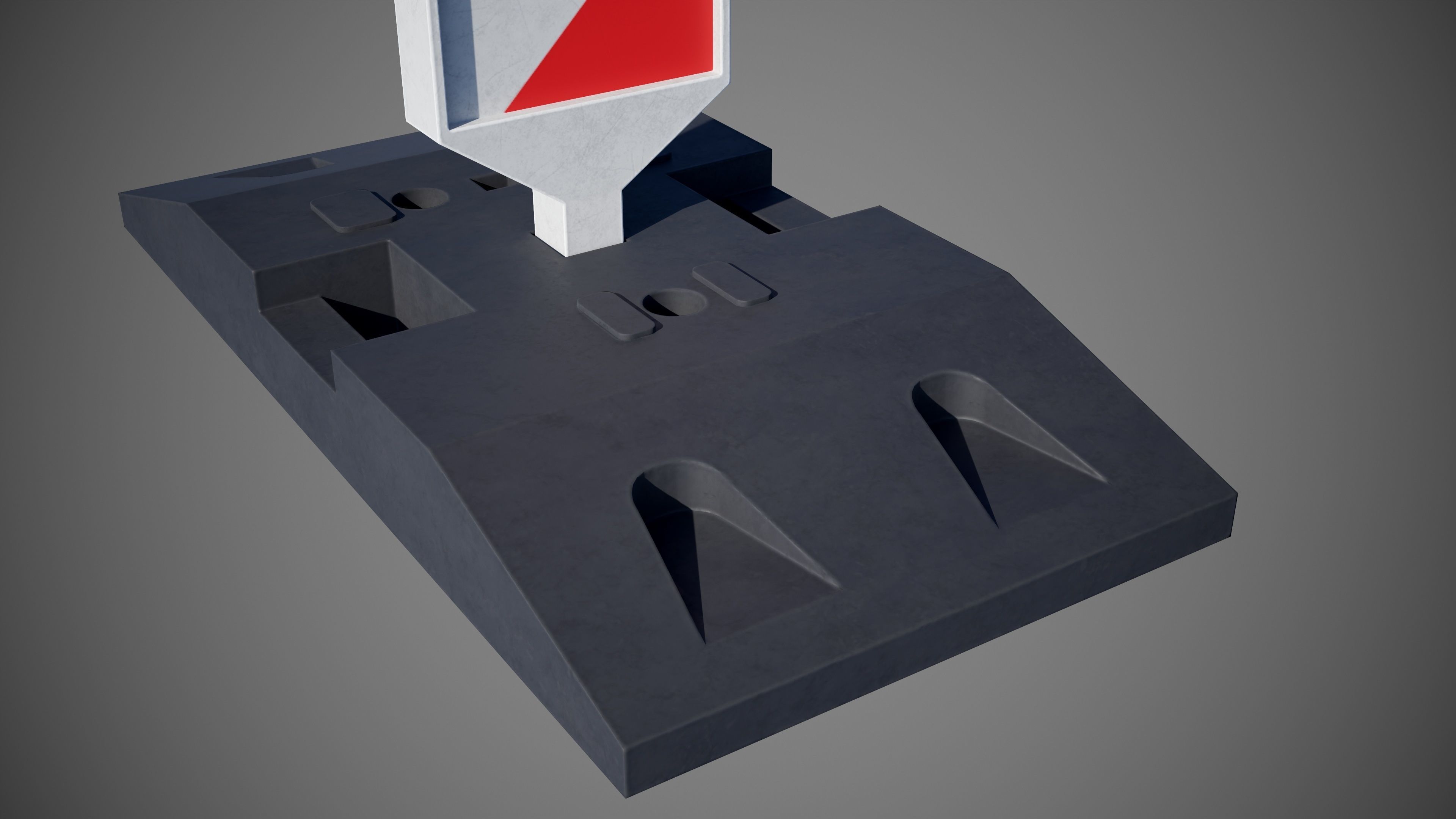 Warning pole Low-poly 3D model_11