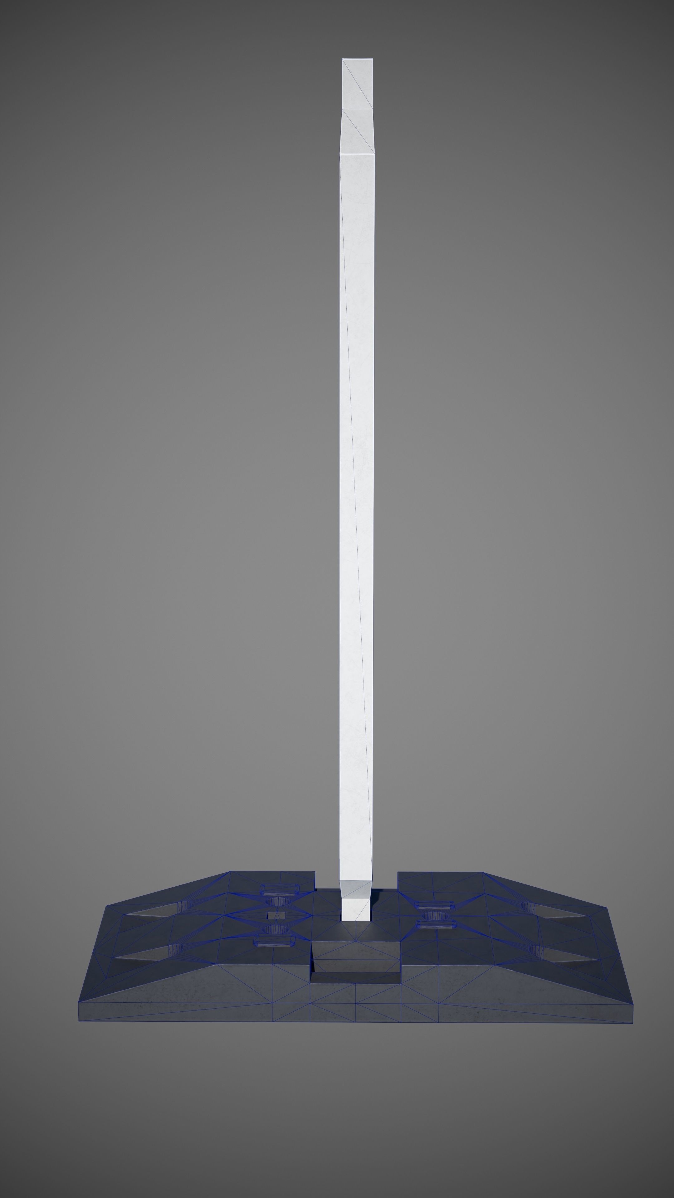 Warning pole Low-poly 3D model_8