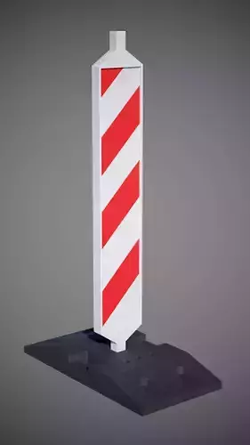 Warning pole Low-poly 3D model