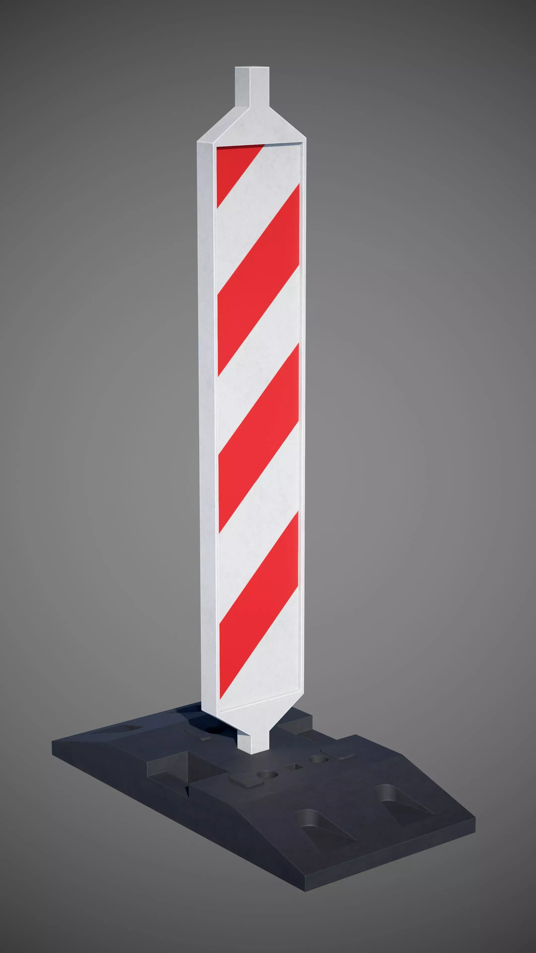 Warning pole Low-poly 3D model_0