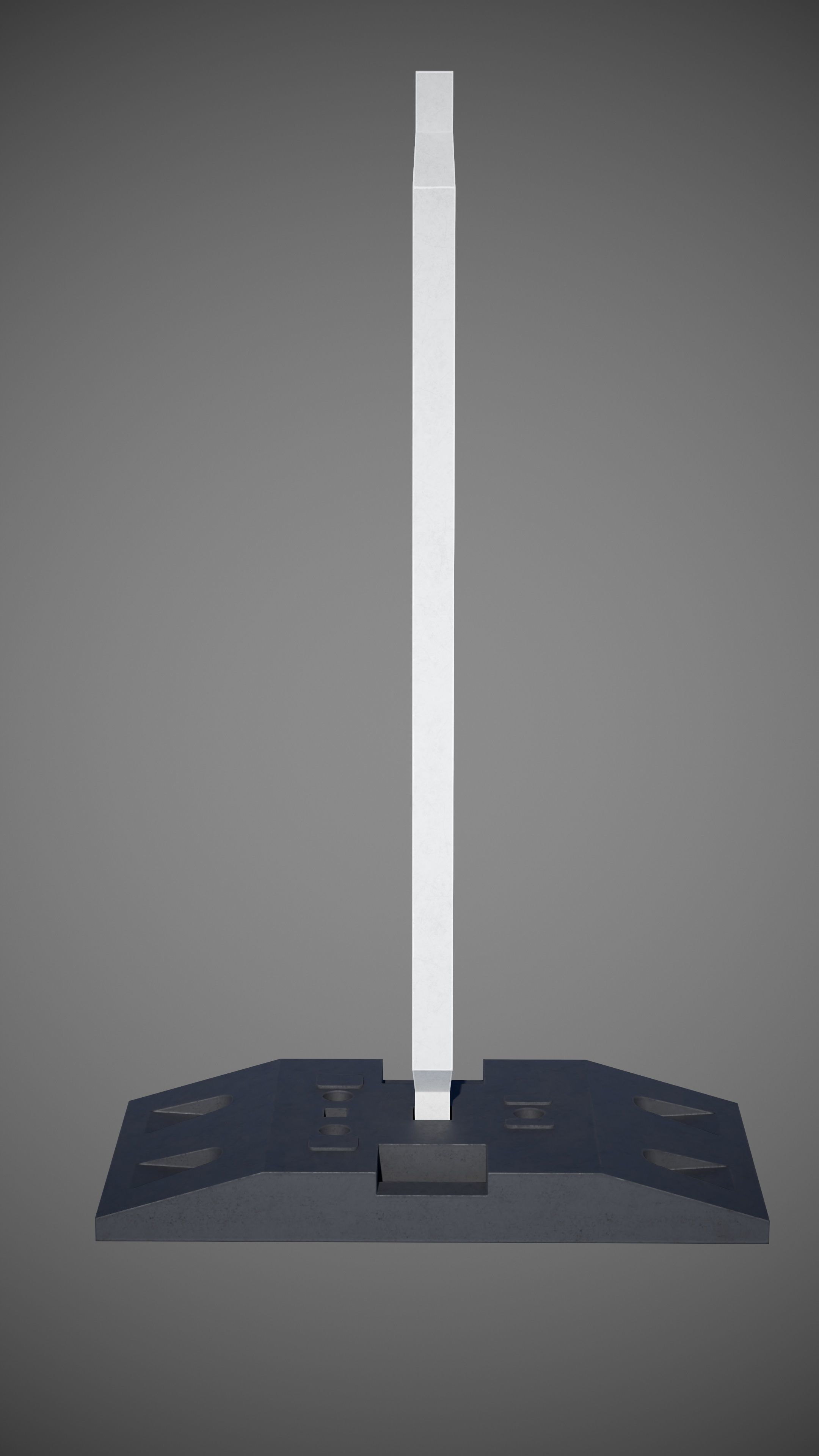 Warning pole Low-poly 3D model_7