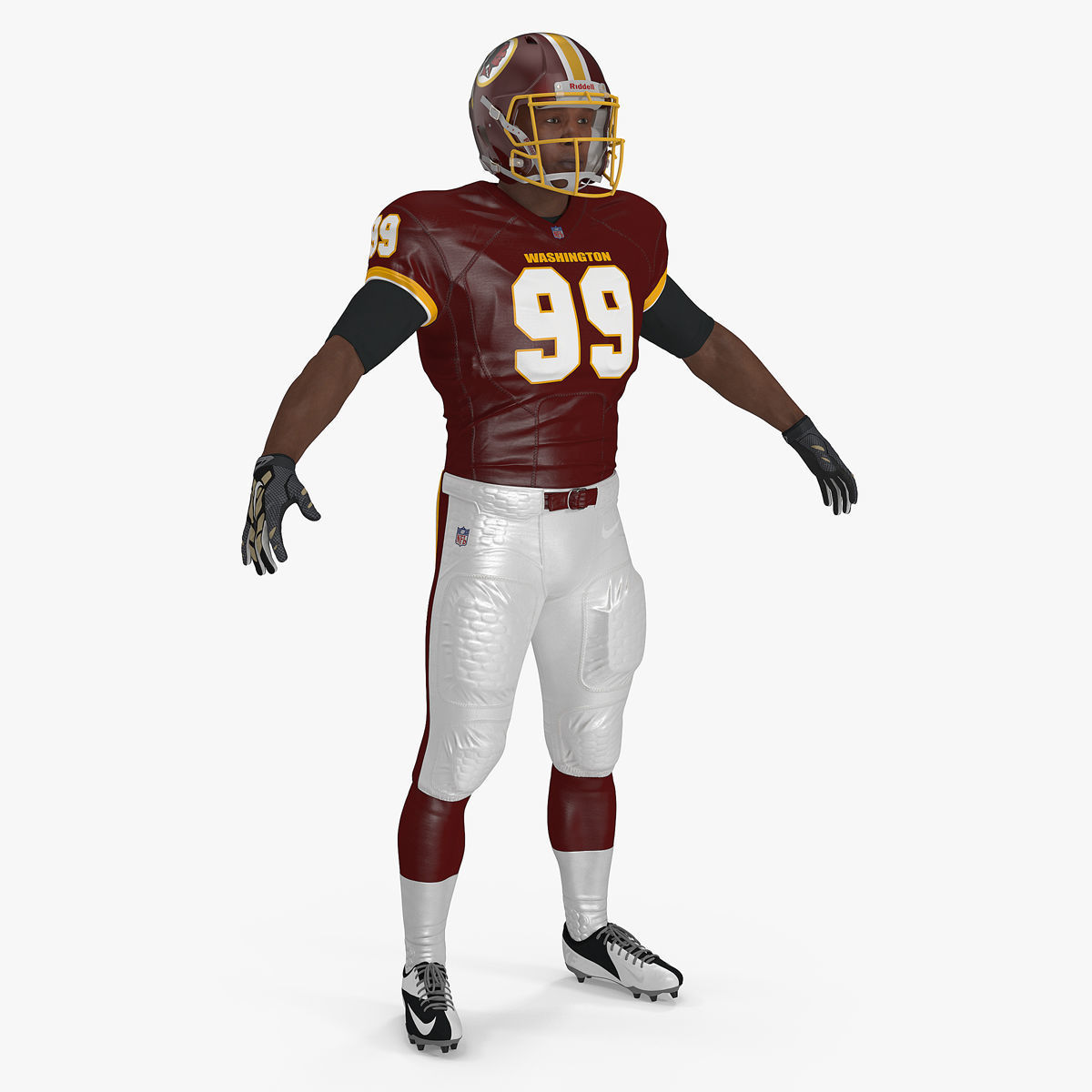 Washington Redskins American Football Player Fur 3D model
