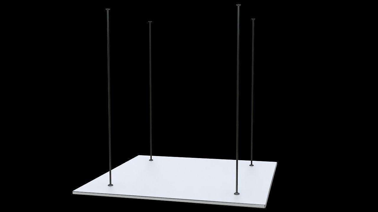 square led panel hanging lamp 3D model_3