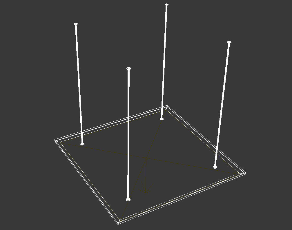 square led panel hanging lamp 3D model_9