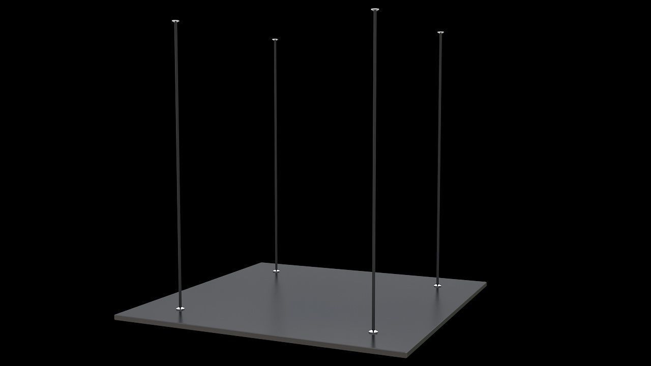 square led panel hanging lamp 3D model_12