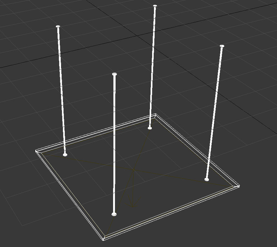 square led panel hanging lamp 3D model_8