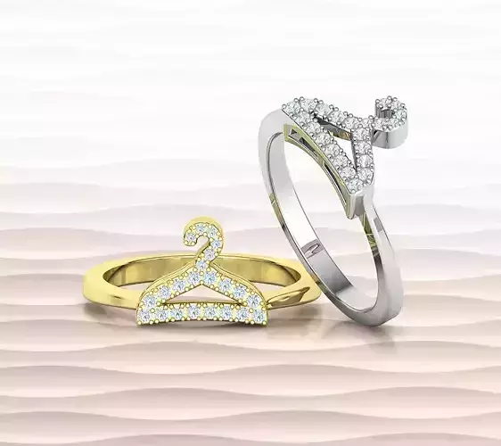 Diamond Hangers Ring Unique Design Ring 3dmodel 3D print model