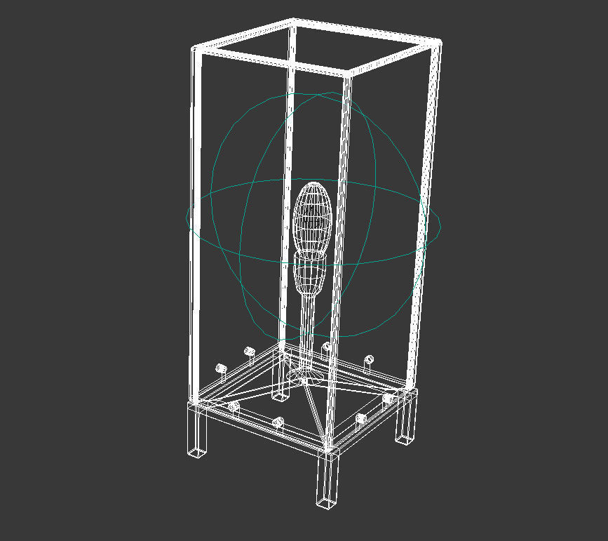 square metal and glass night light 3D model_8