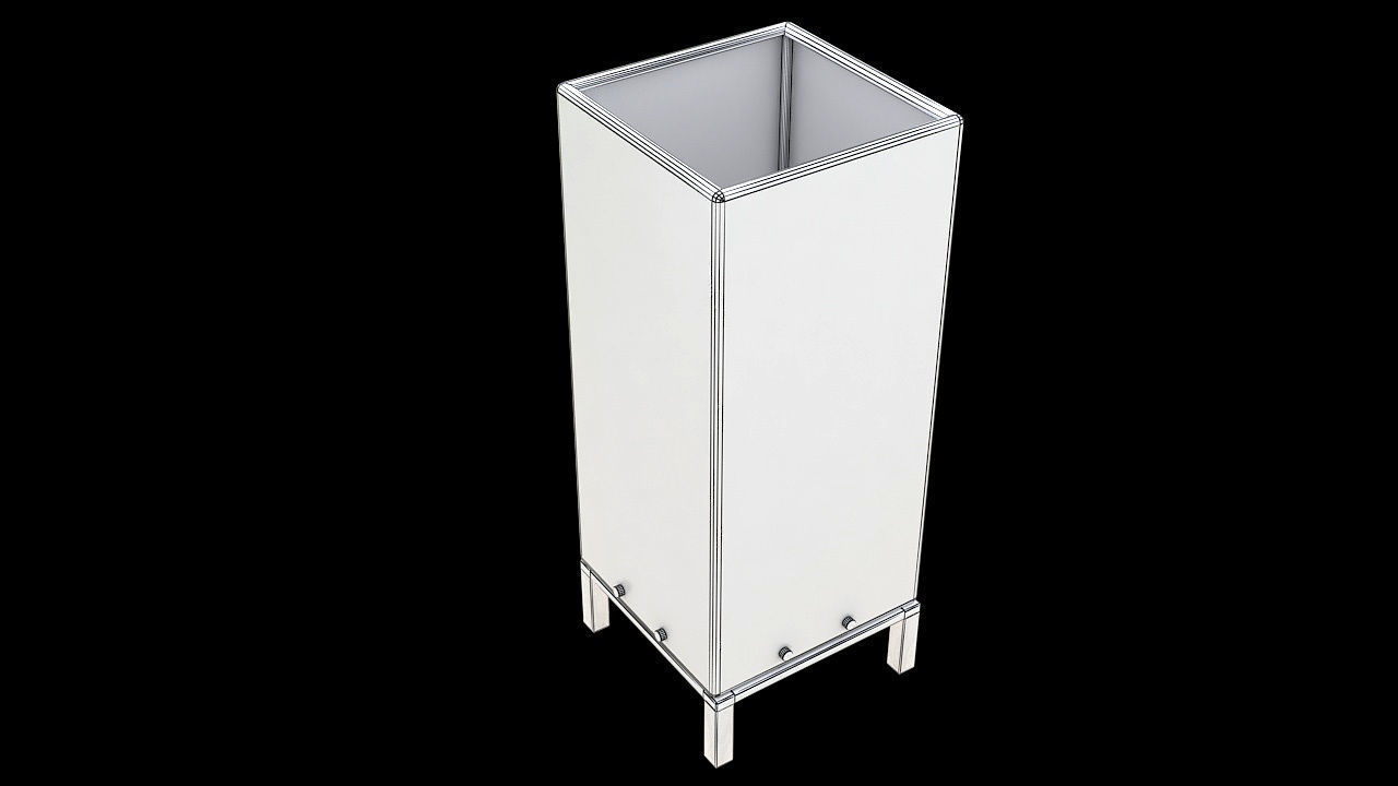 square metal and glass night light 3D model_5