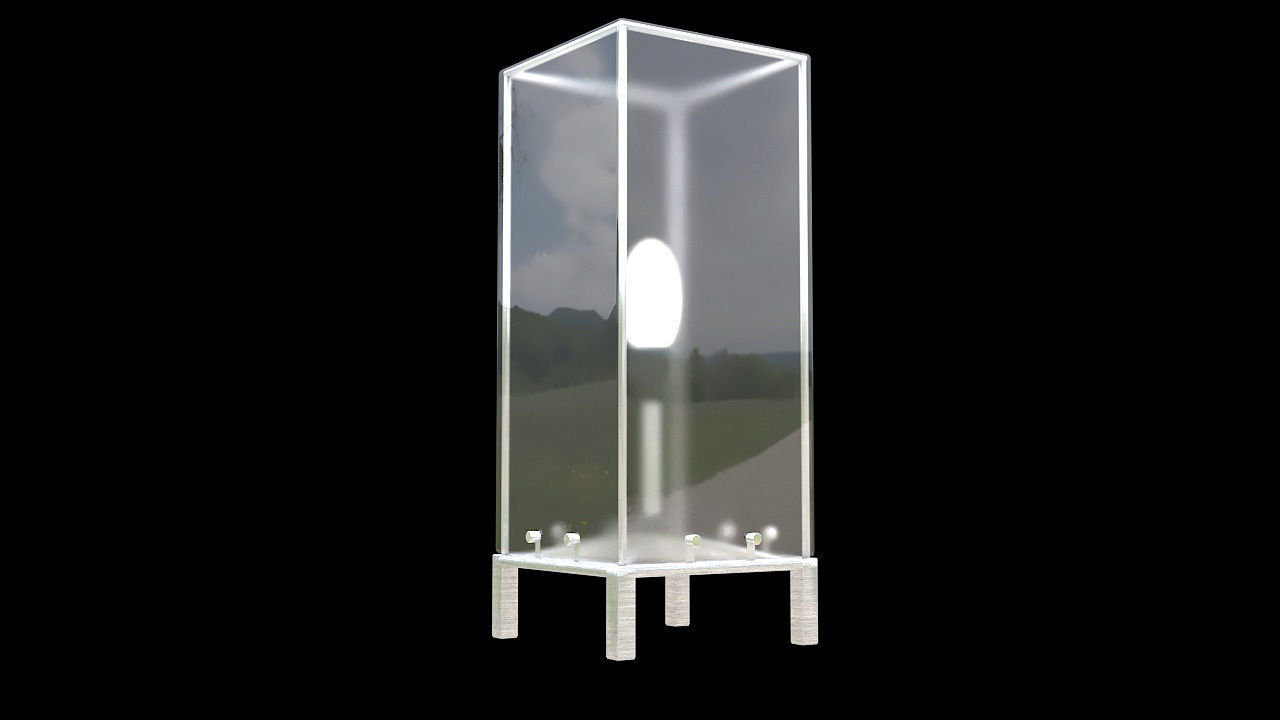 square metal and glass night light 3D model_1