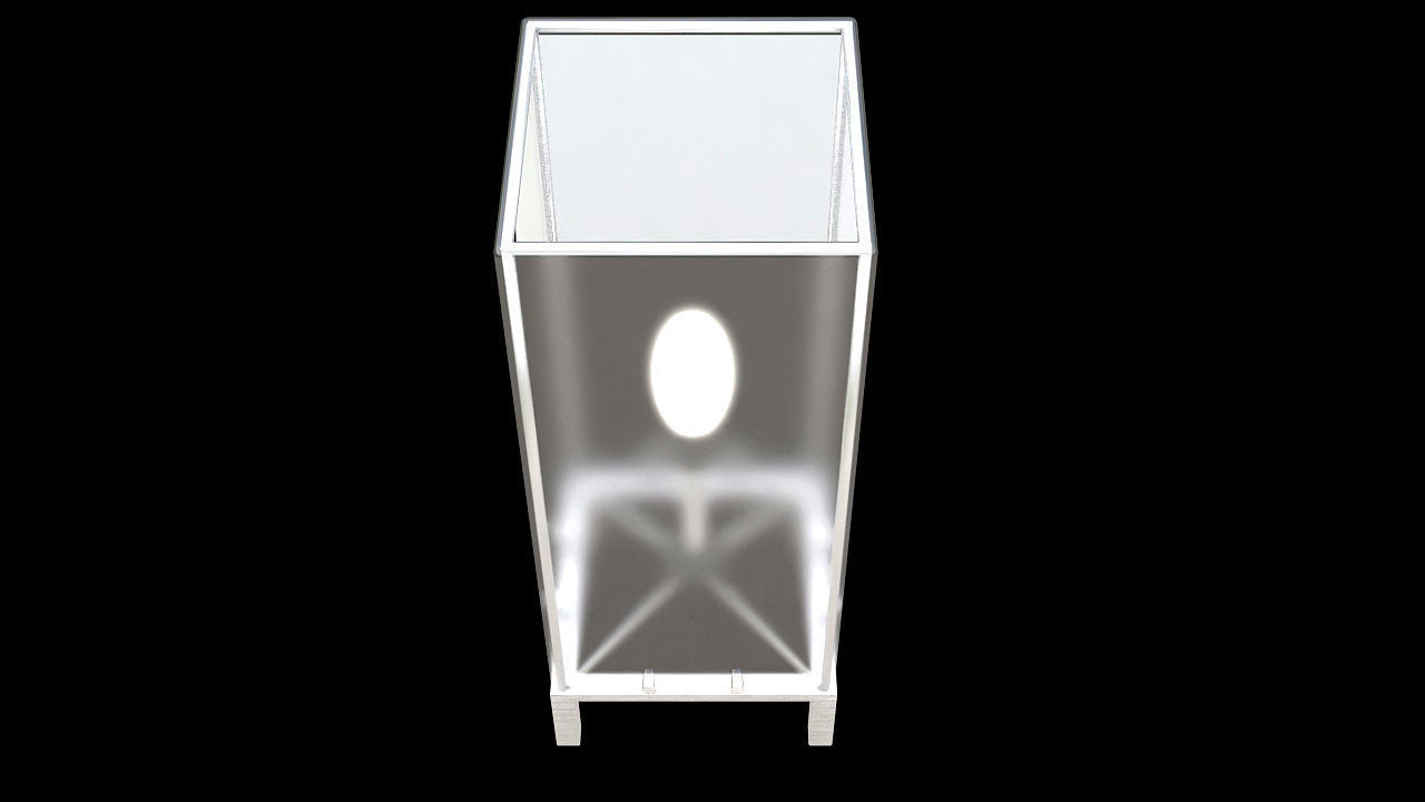 square metal and glass night light 3D model_2