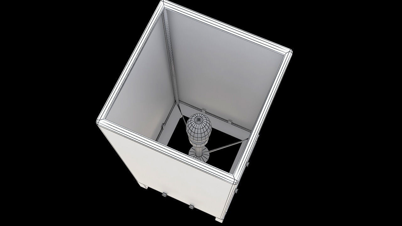 square metal and glass night light 3D model_4