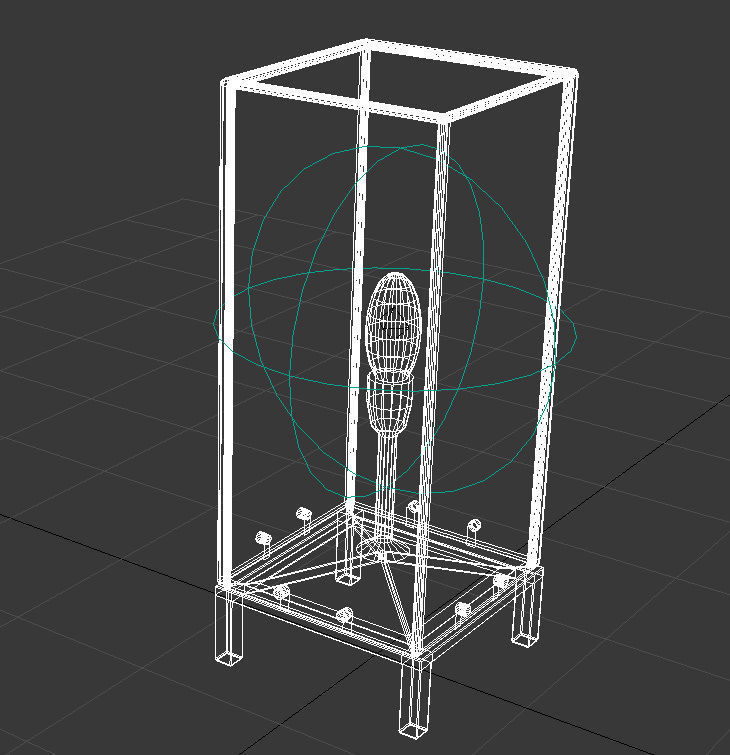 square metal and glass night light 3D model_11