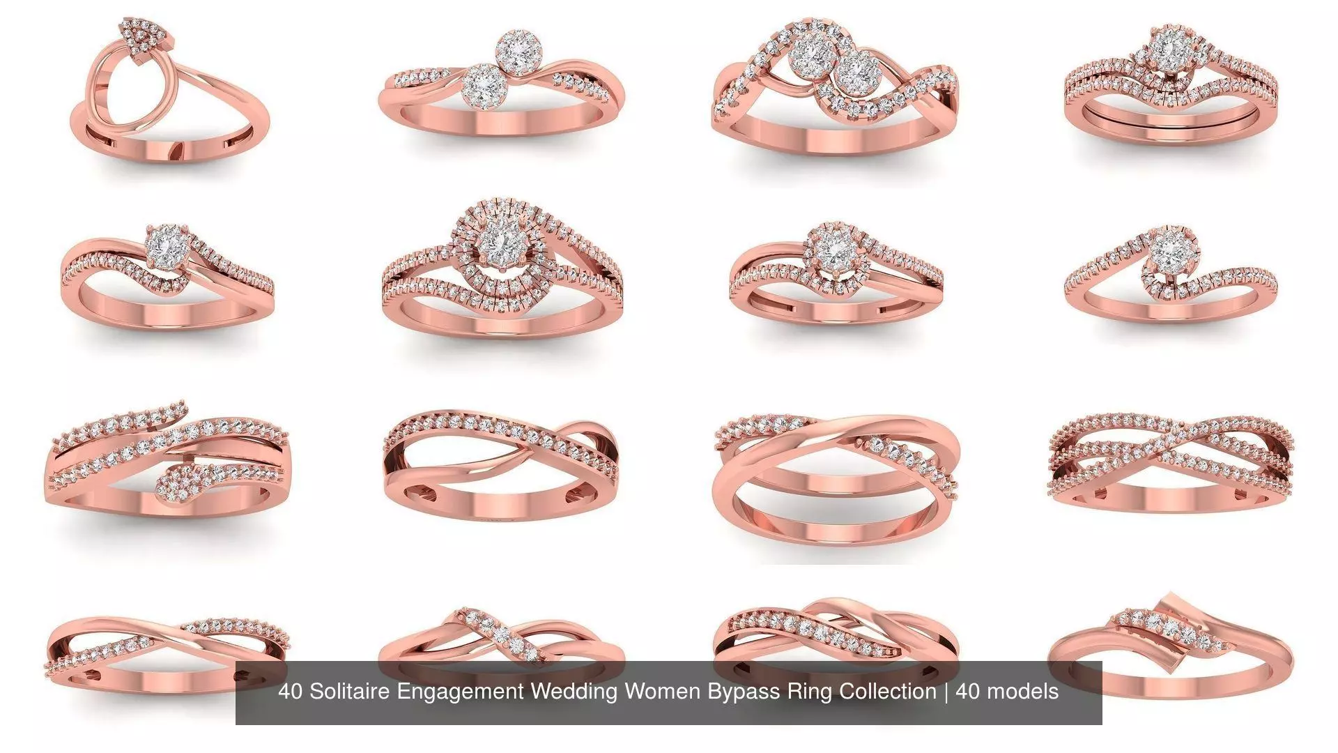 40 Solitaire Engagement Wedding Women Bypass Ring Collection _1