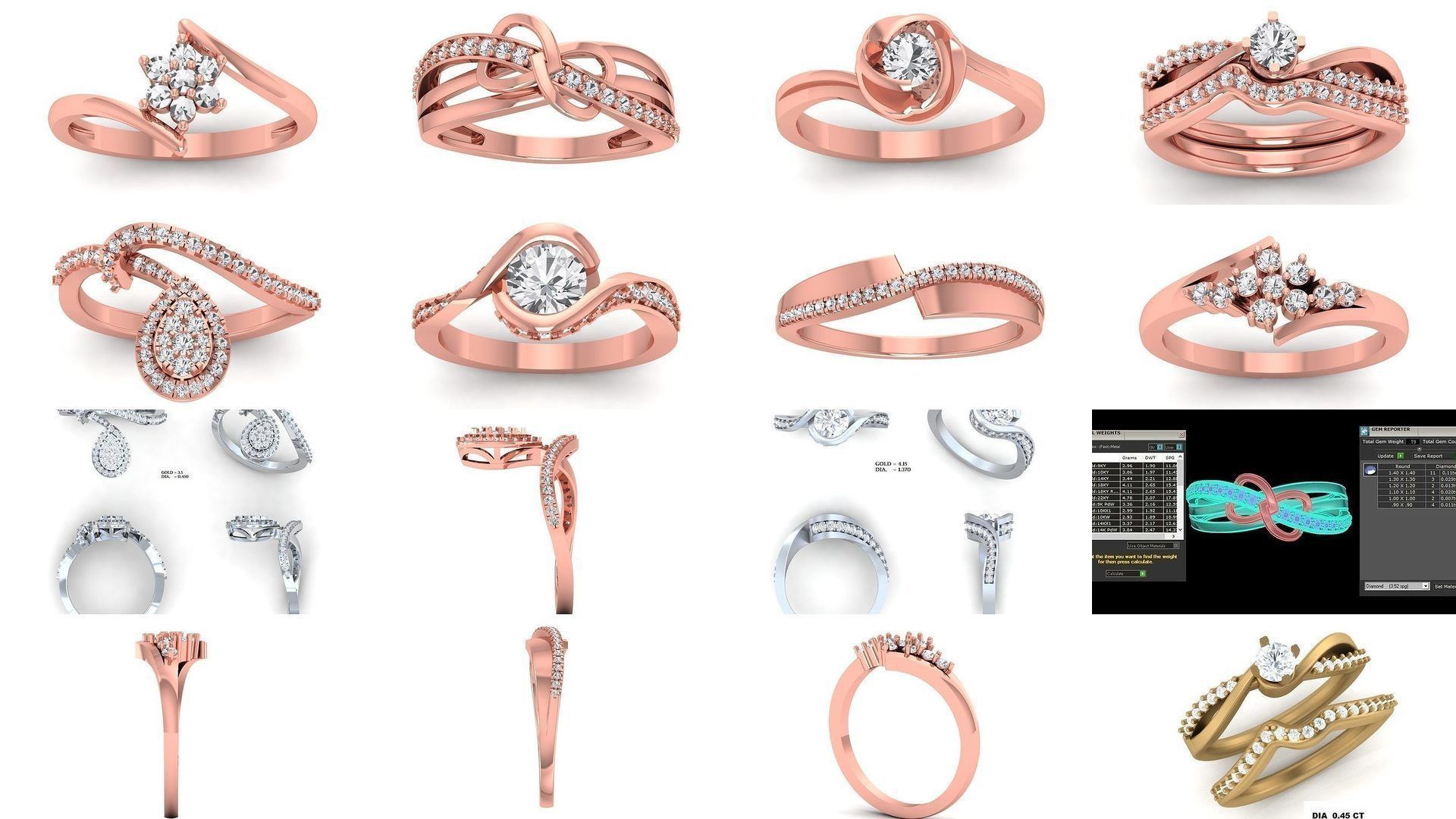 40 Solitaire Engagement Wedding Women Bypass Ring Collection _5