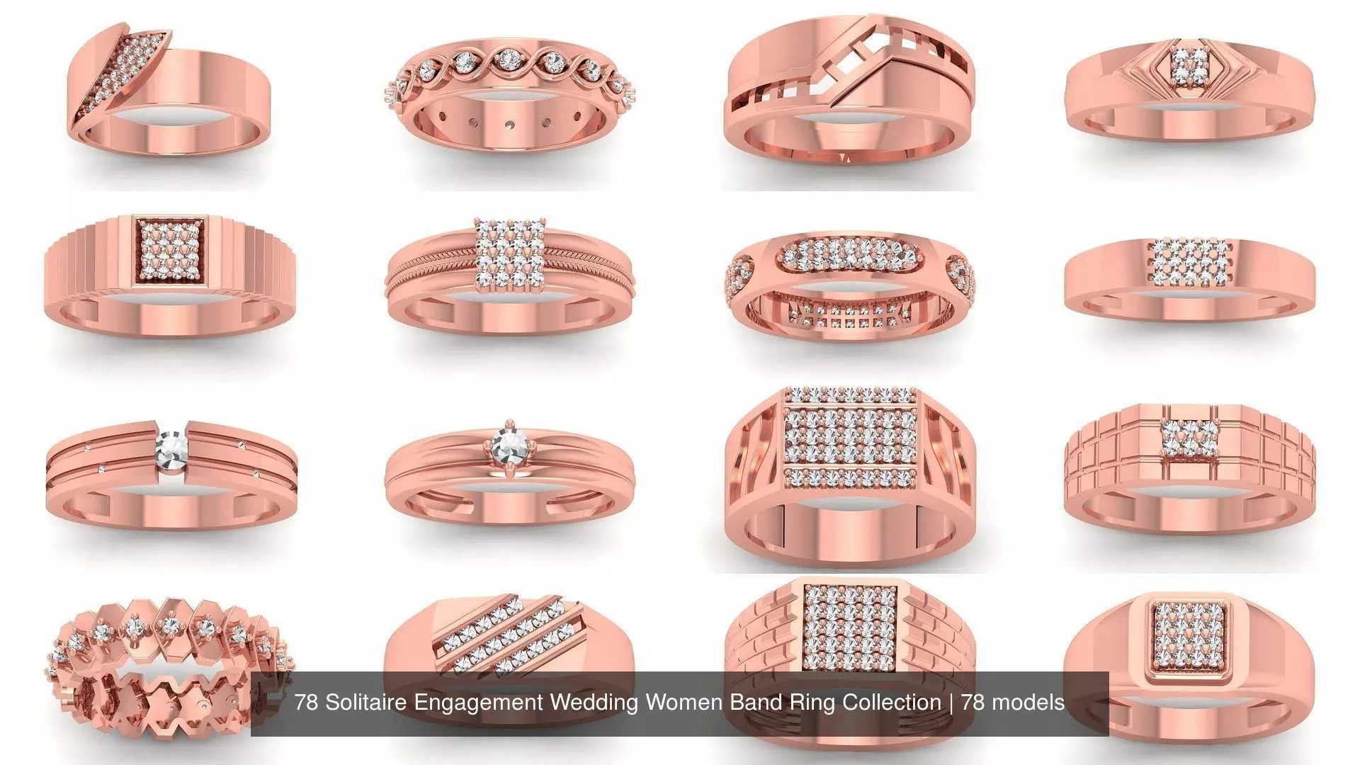 78 Solitaire Engagement Wedding Women Band Ring Collection _0