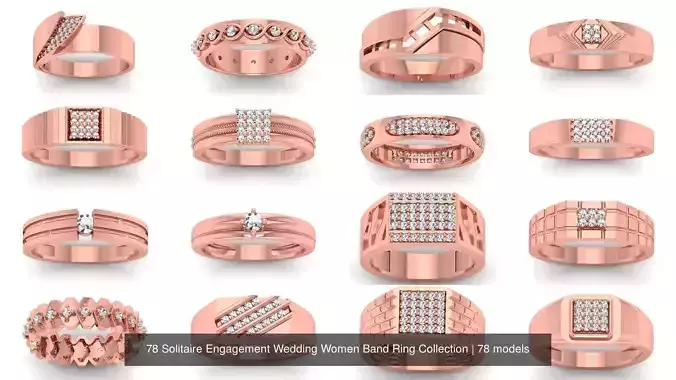78 Solitaire Engagement Wedding Women Band Ring Collection 