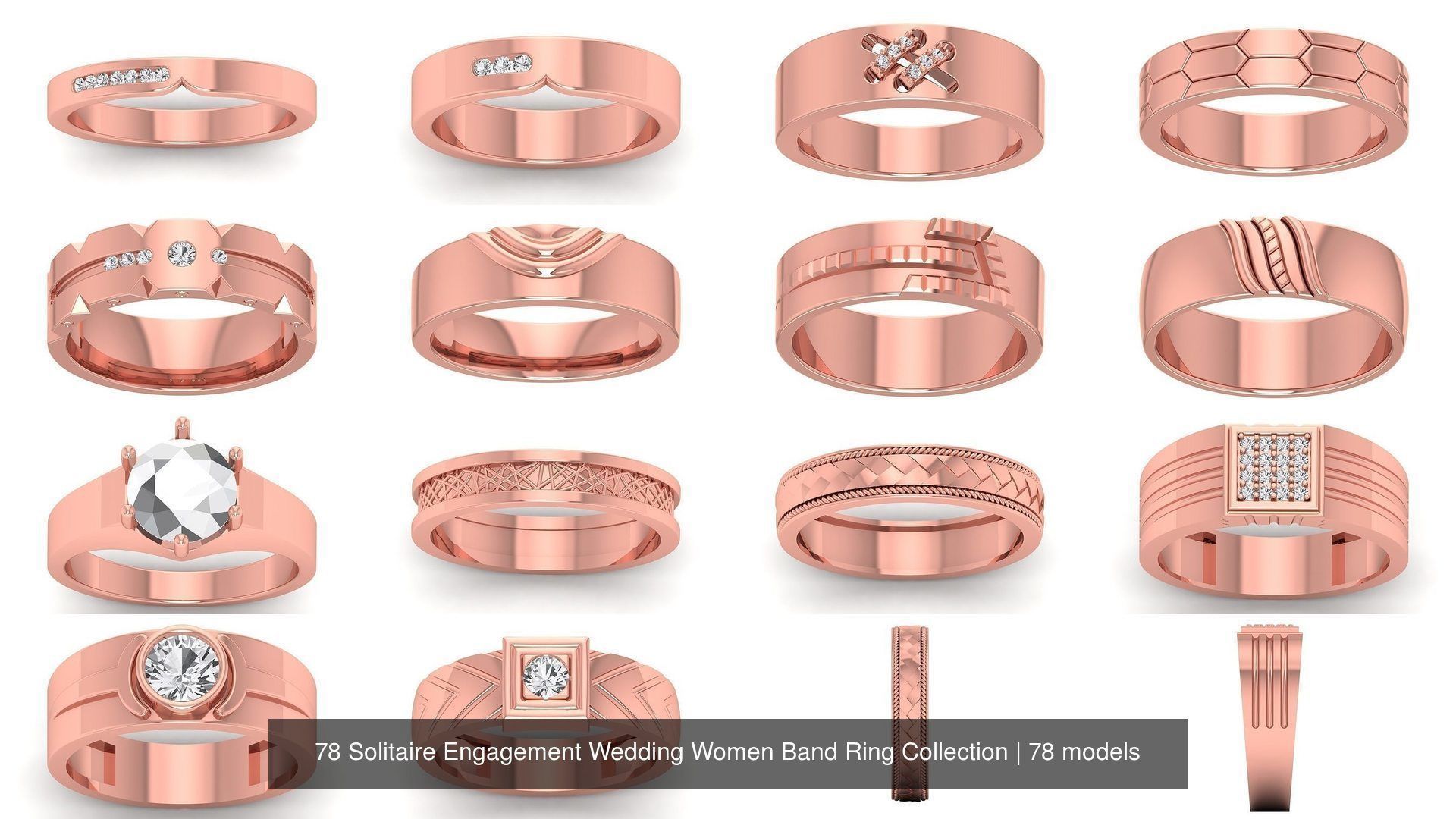 78 Solitaire Engagement Wedding Women Band Ring Collection _8