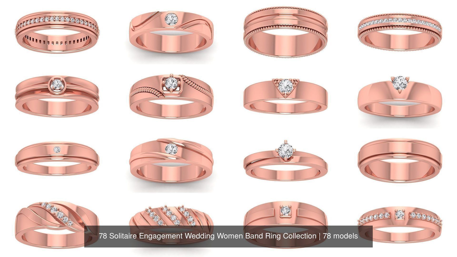 78 Solitaire Engagement Wedding Women Band Ring Collection _10