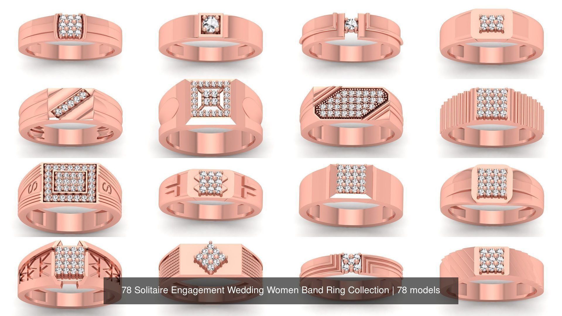 78 Solitaire Engagement Wedding Women Band Ring Collection _2