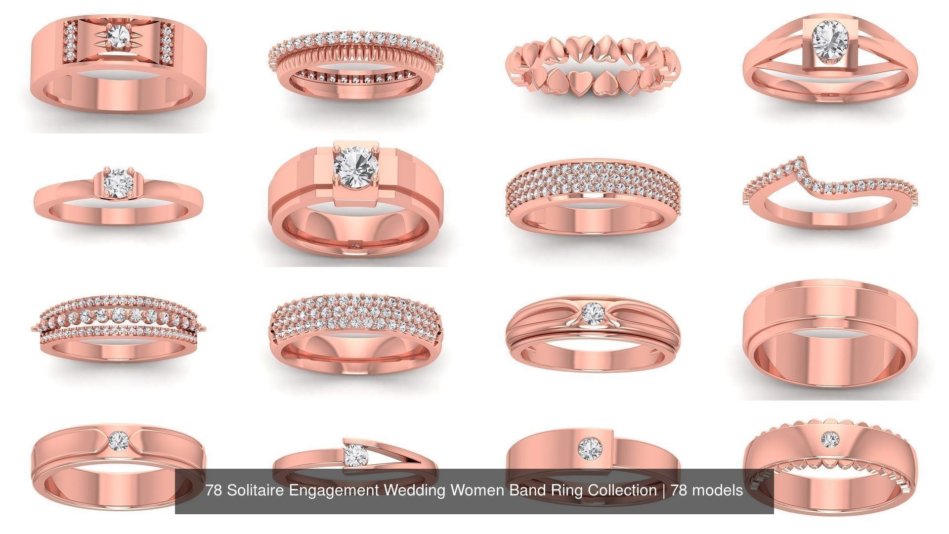 78 Solitaire Engagement Wedding Women Band Ring Collection _7