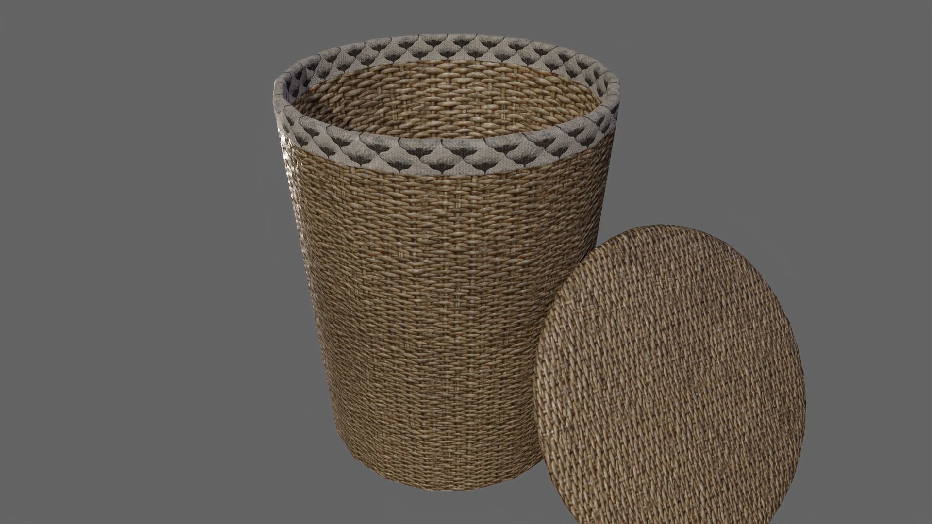 Wicker Basket Free low-poly 3D model_3