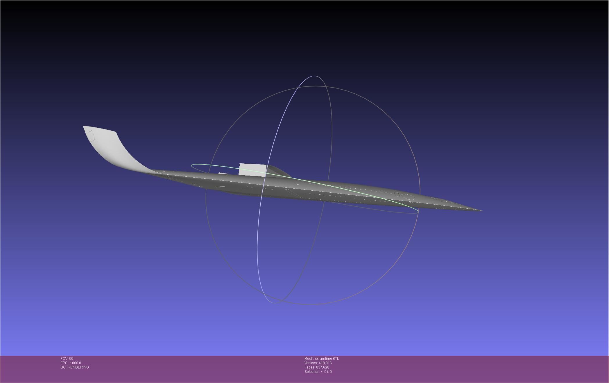 Hypersonic Scramjet Airliner Concept Printable Miniature 3D print model_2