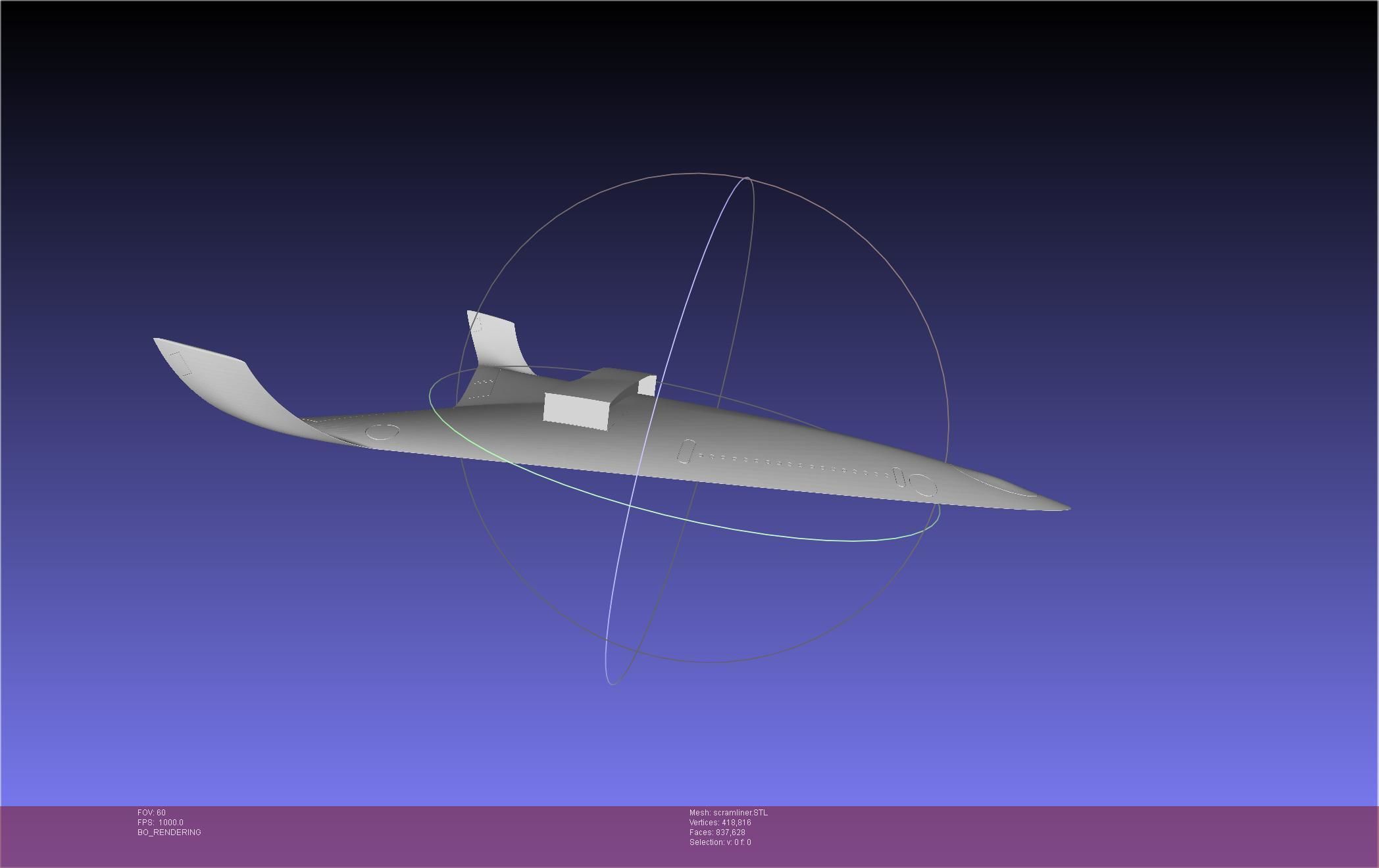 Hypersonic Scramjet Airliner Concept Printable Miniature 3D print model_1