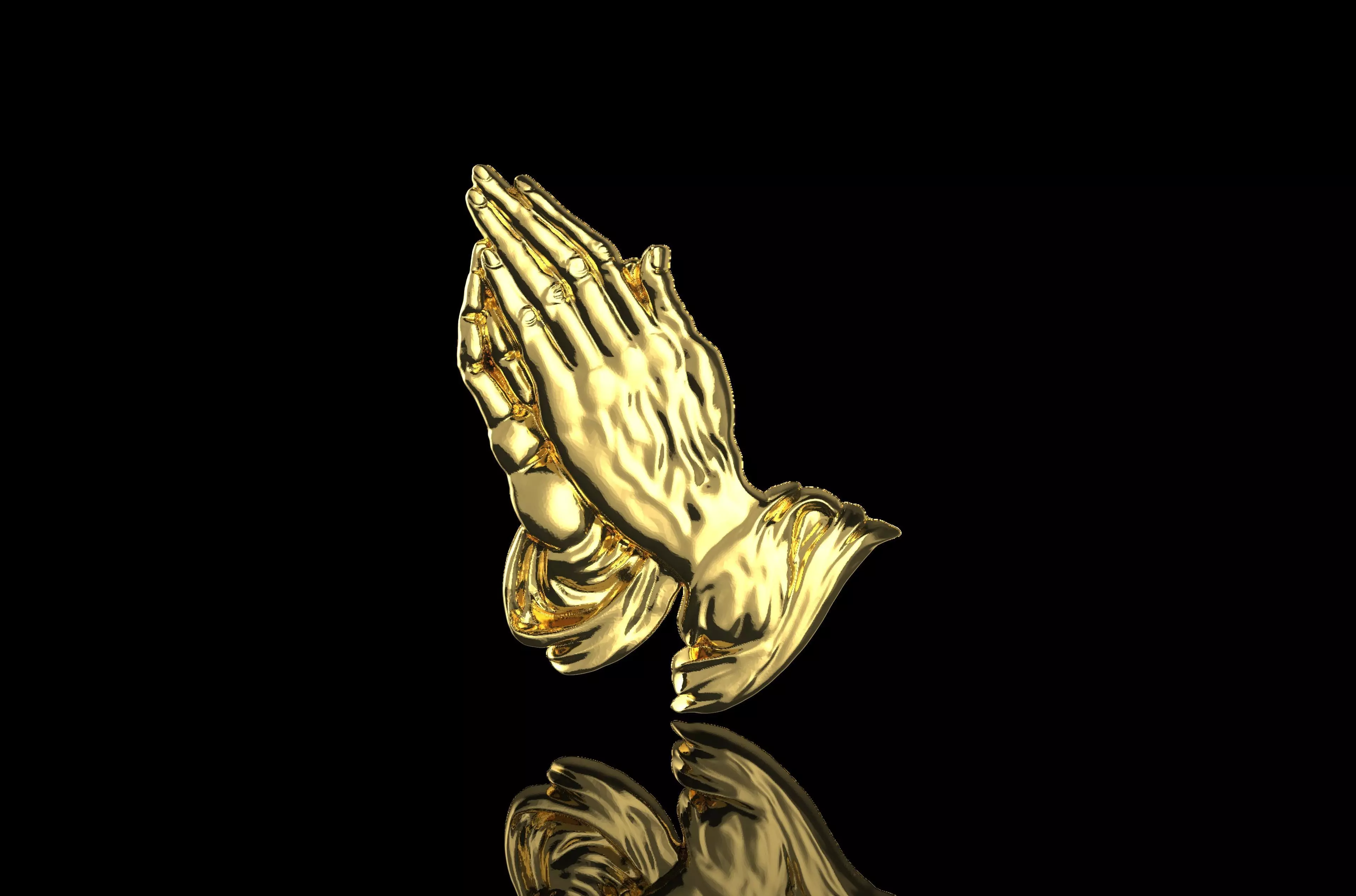 Praying Hands Gold N946 3D print model_0