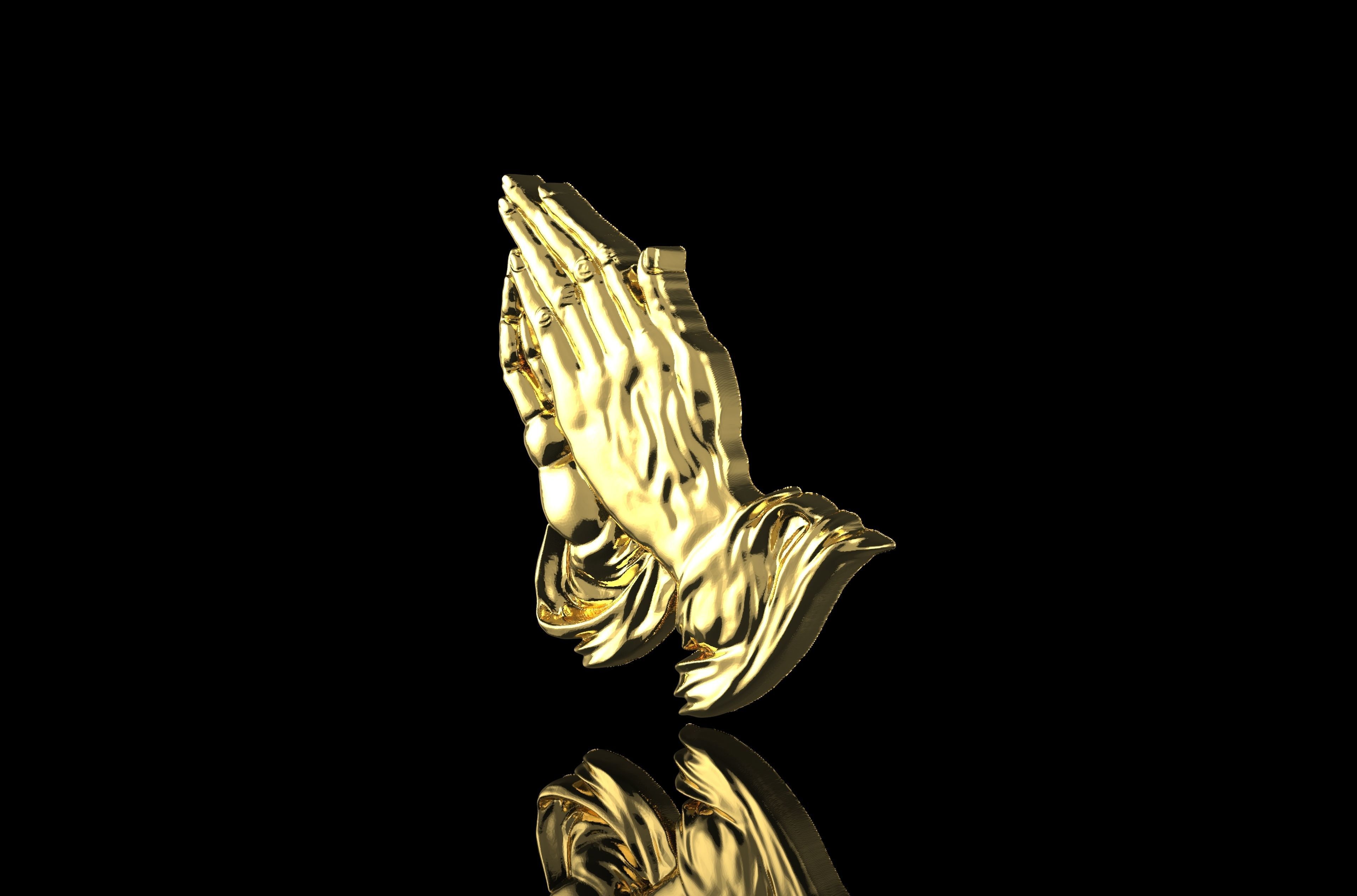 Praying Hands Gold N946 3D print model_1