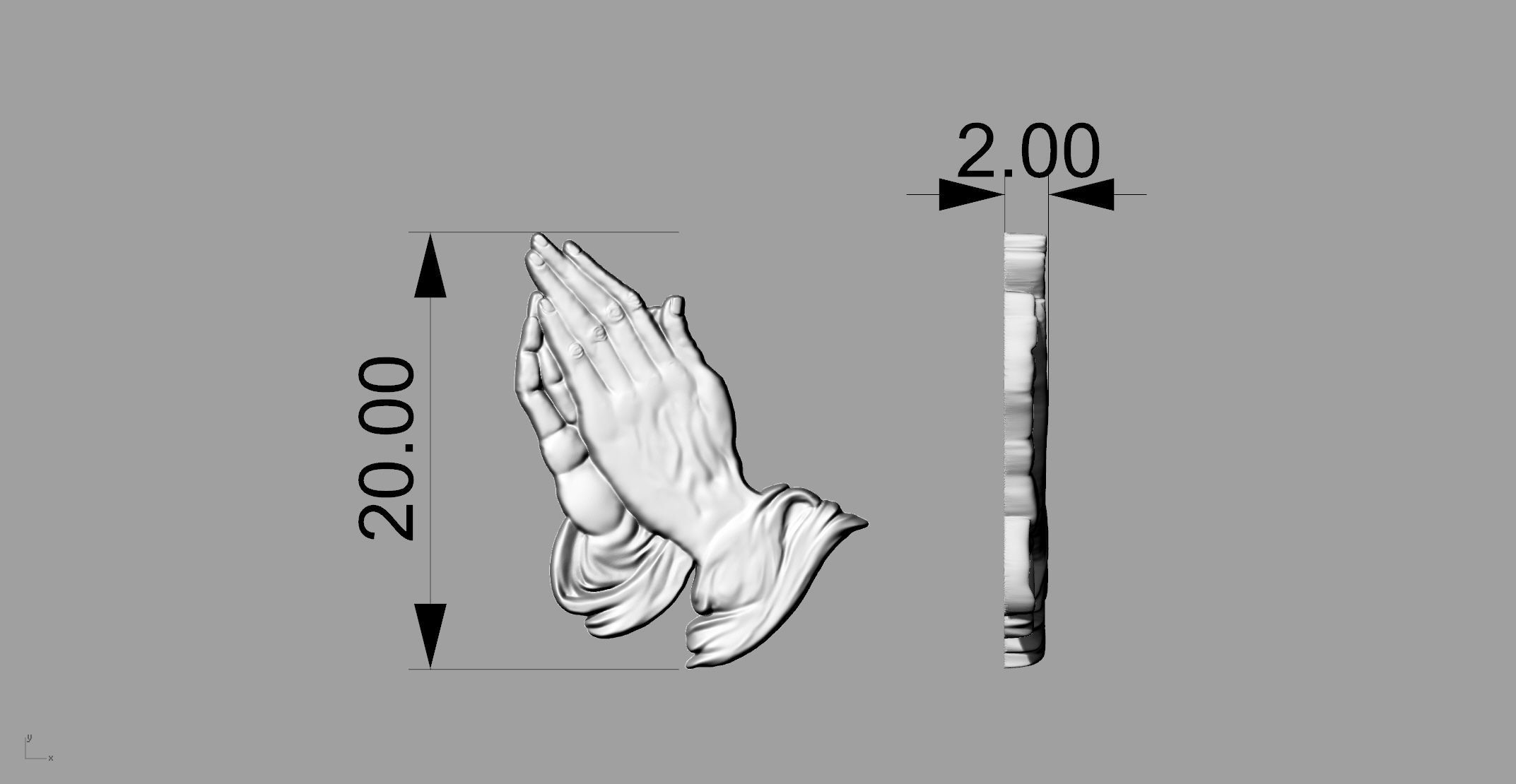 Praying Hands Gold N946 3D print model_4