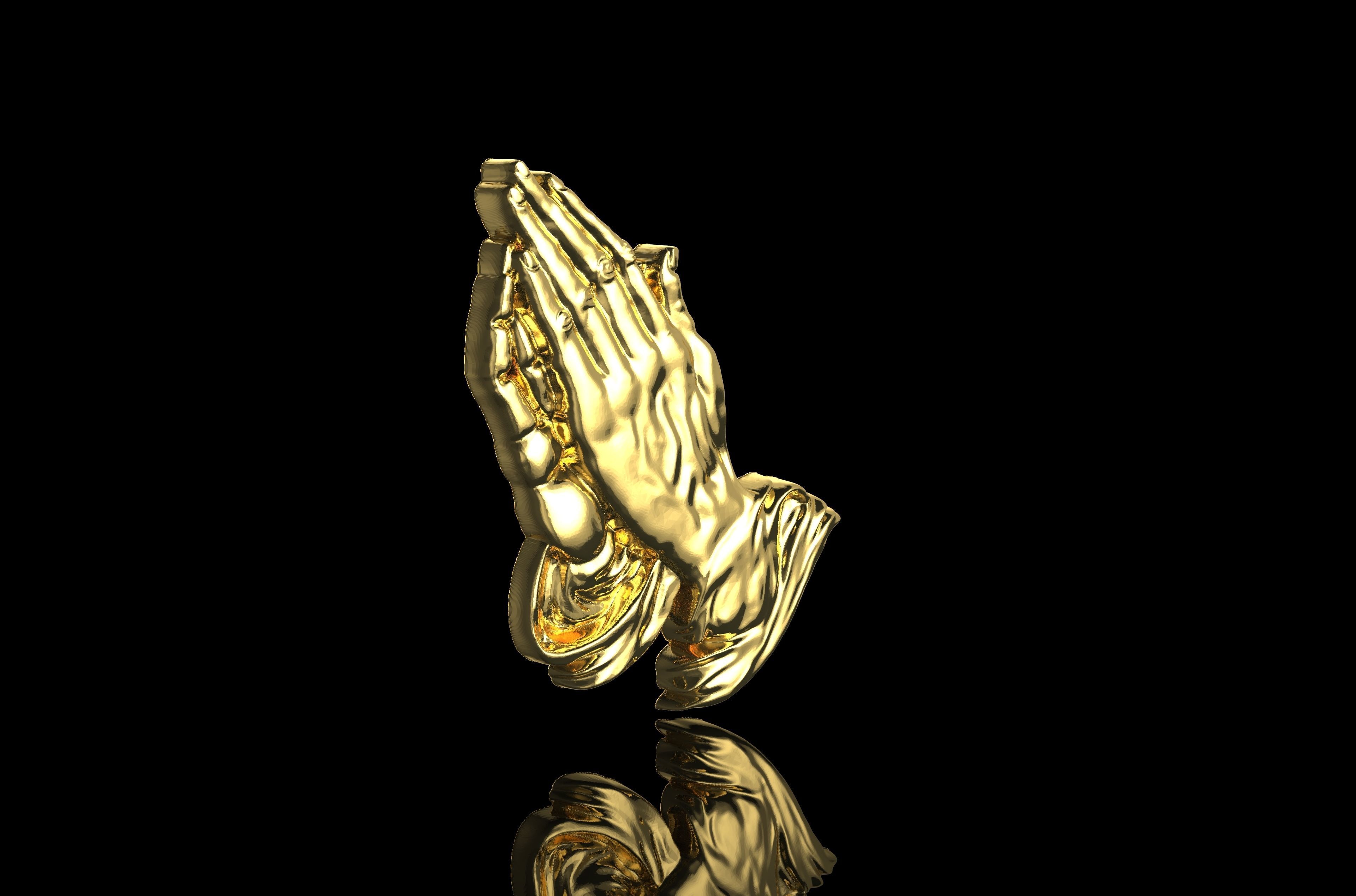 Praying Hands Gold N946 3D print model_2