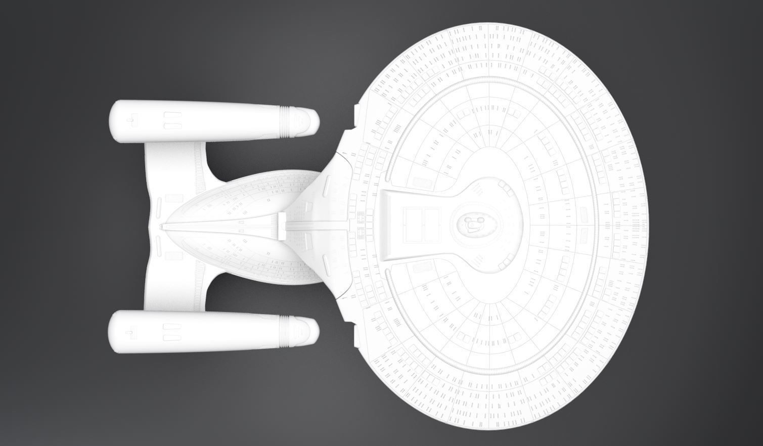 Enterprise D scale model 3D print model_2