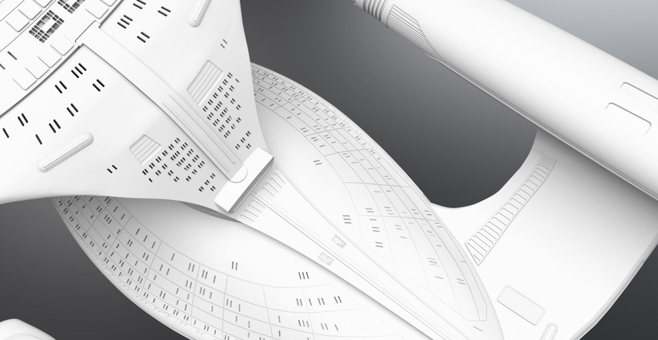 Enterprise D scale model 3D print model_13