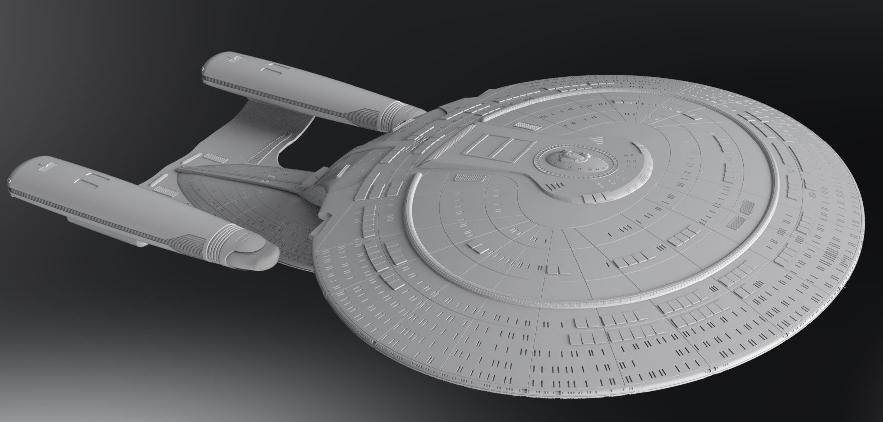 Enterprise D scale model 3D print model_16