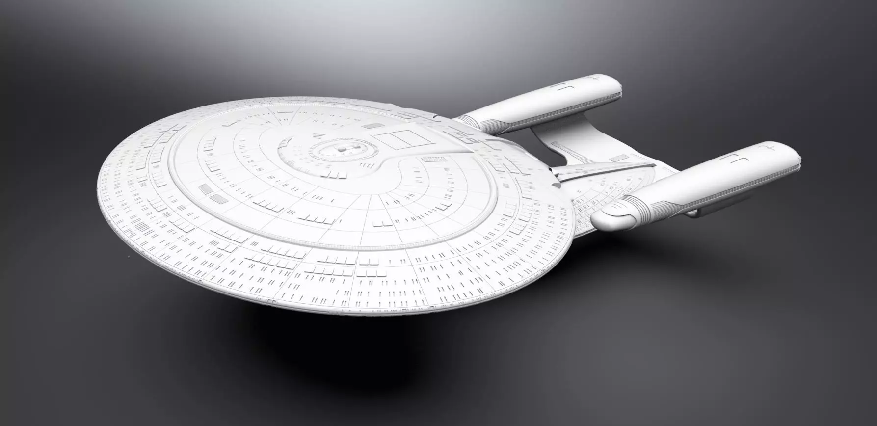 Enterprise D scale model 3D print model_0