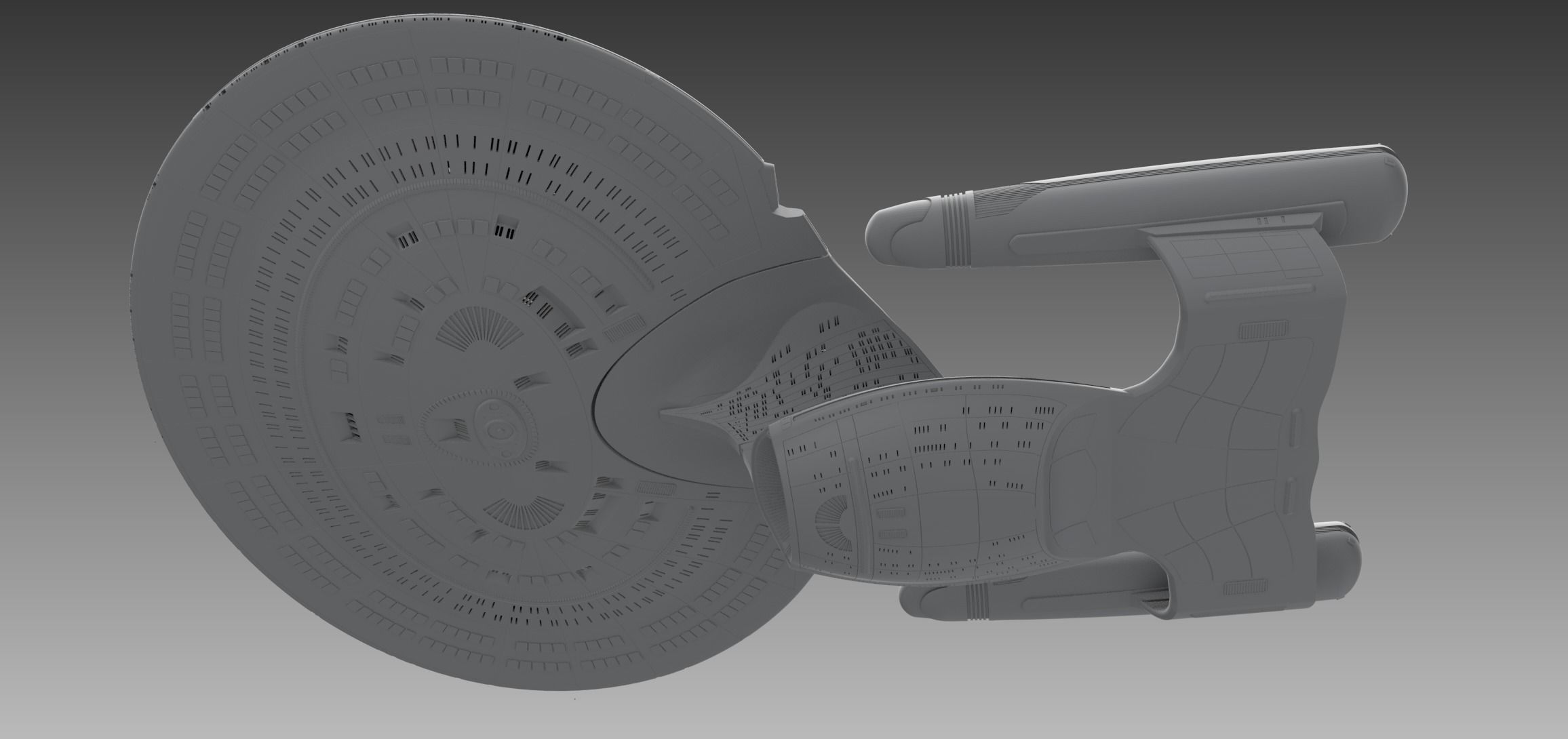 Enterprise D scale model 3D print model_17