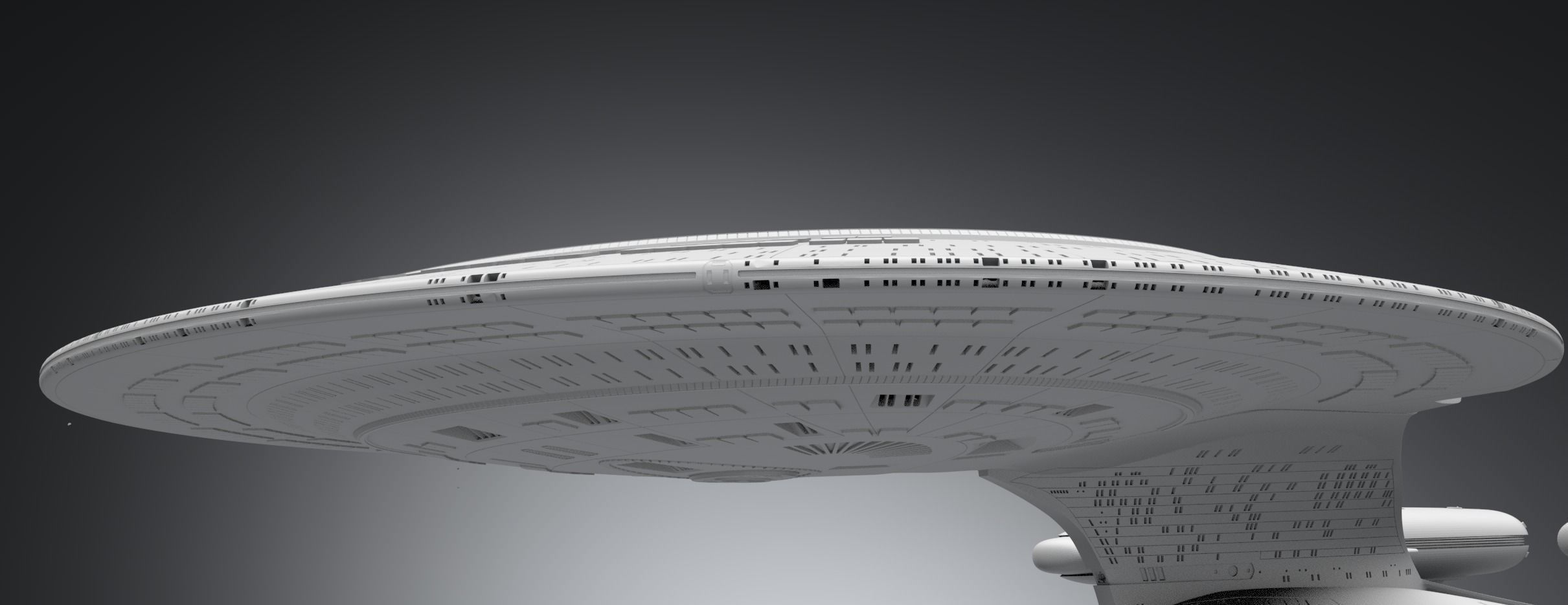 Enterprise D scale model 3D print model_11
